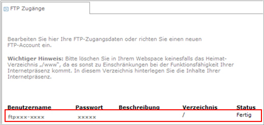 root-ftp-zugang