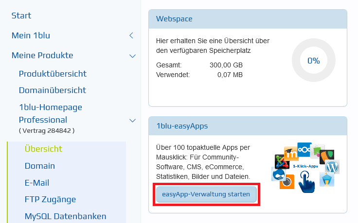 easyApp-Verwaltung starten